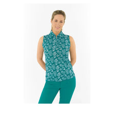 Load image into Gallery viewer, PURE GOLF AMITY SLEEVELESS POLO TEAL FRONDESCENCE