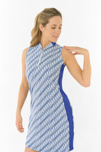 Load image into Gallery viewer, PURE GOLF LAURA SLEEVELESS SWEETHEART COLAR DRESS TIDAL WAVE