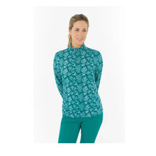 Load image into Gallery viewer, PURE GOLF SERENITY MID LAYER TEAL FRONDESCENCE