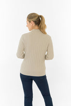 Load image into Gallery viewer, PURE GOLF LADIES SORRELL MARGOT KNIT 1/4 ZIP LINED JUMPER OYSTER