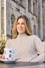 Load image into Gallery viewer, PURE GOLF LADIES SORRELL MARGOT KNIT 1/4 ZIP LINED JUMPER OYSTER