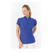 Load image into Gallery viewer, PURE GOLF VALLEY CAP SLEEVE POLO SHIRT YALE NAVY