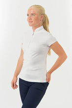 Load image into Gallery viewer, PURE GOLF BLOOM2 CAP SLEEVE POLO SHIRT WHITE