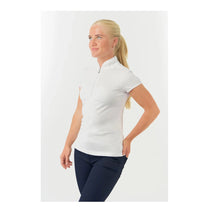 Load image into Gallery viewer, PURE GOLF BLOOM2 CAP SLEEVE POLO SHIRT WHITE