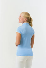 Load image into Gallery viewer, PURE GOLF BLOOM2 CAP SLEEVE POLO SHIRT PALE BLUE