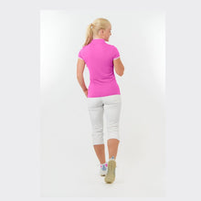 Load image into Gallery viewer, PURE GOLF BLOOM2 CAP SLEEVE POLO SHIRT AZALEA PINK