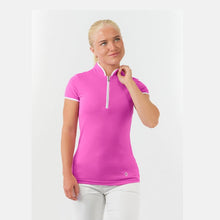 Load image into Gallery viewer, PURE GOLF BLOOM2 CAP SLEEVE POLO SHIRT AZALEA PINK