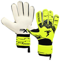 Load image into Gallery viewer, PRECISION FUSION X FLAT CUT ESSENTIAL GOAL KEEPER GLOVES YELLOW