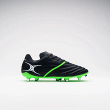Load image into Gallery viewer, GILBERT SIDE STEP X20 POWER 6STUD RUGBY BOOT BLACK/FLUO GREEN