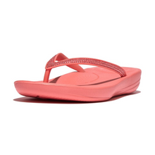 Load image into Gallery viewer, FITFLOP WOMENS IQUSHION SPARKLE FLIP FLOPS - ROSY CORAL