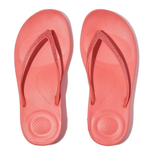 Load image into Gallery viewer, FITFLOP WOMENS IQUSHION SPARKLE FLIP FLOPS - ROSY CORAL