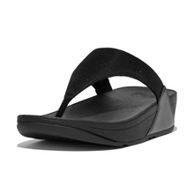 Load image into Gallery viewer, FITFLOP WOMENS LULU SHIMMERLUX TOE POST SANDALS - BLACK
