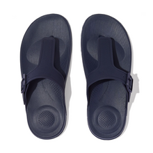 Load image into Gallery viewer, FITFLOP WOMENS IQUSHION ADJUSTABLE BUCKLE FLIP FLOPS - MIDNIGHT NAVY