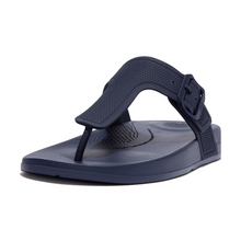 Load image into Gallery viewer, FITFLOP WOMENS IQUSHION ADJUSTABLE BUCKLE FLIP FLOPS - MIDNIGHT NAVY