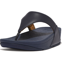 Load image into Gallery viewer, FITFLOP WOMENS LULU LEATHER TOE POST - DEEPEST BLUE