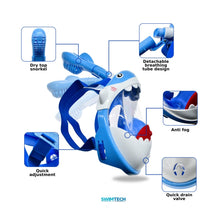 Load image into Gallery viewer, SWIMTECH KIDS FULL FACE SNORKEL MASK BLUE