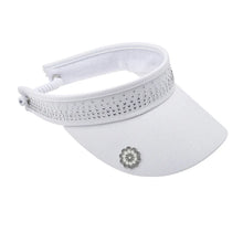 Load image into Gallery viewer, G2G SURPRIZESHOP CRYSTAL EMBELLISHED VISOR WHITE