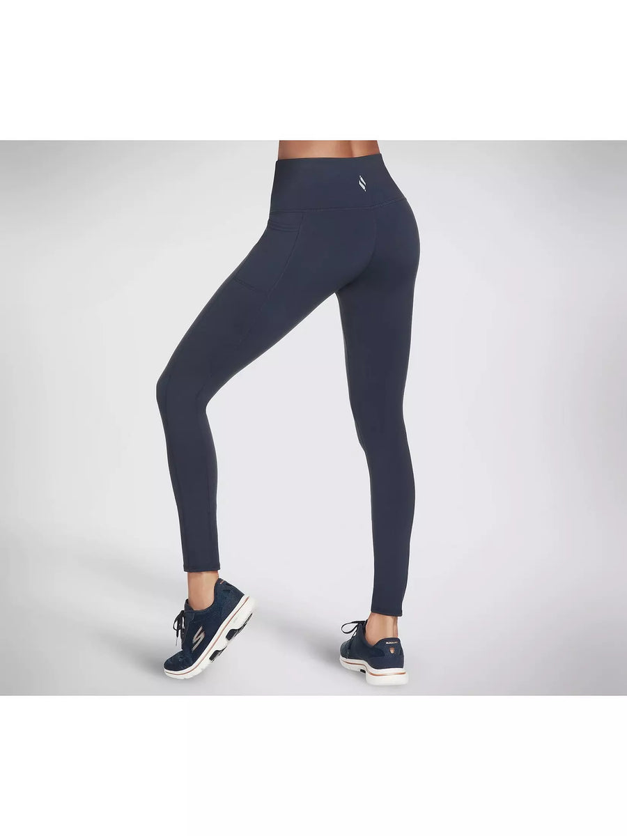 SKECHERS WOMENS GO WALK HIGH WAISTED LEGGINGS II NAVY