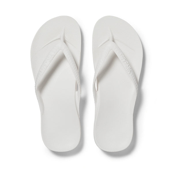 ARCHIES ARCH SUPPORT FLIP FLOPS WHITE