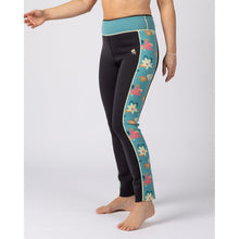 Load image into Gallery viewer, SALTROCK WOMENS SURFDAZE WETSUIT LEGGINGS DARK GREY FLORAL