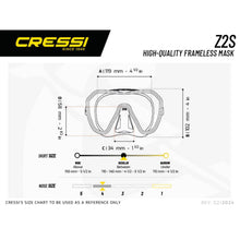 Load image into Gallery viewer, CRESSI Z2 DIVE MASK BLACK 80 YEARS REG FIT