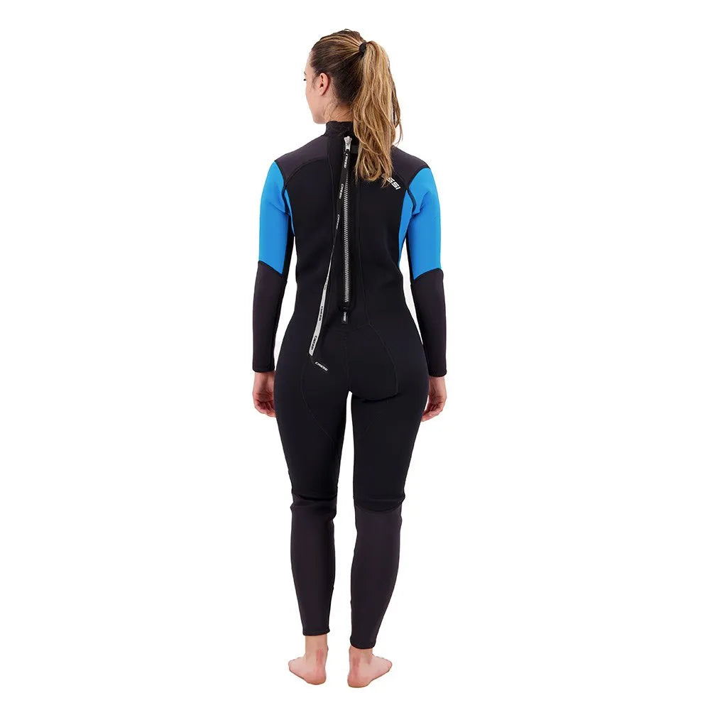 CRESSI Wahoo Man Wetsuit 2mm Combinaison Monopièce en Néoprène Souple et Élasthanne (1,5/2 mm) Men's, Noir/Bleu, XL/5