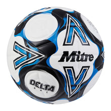 Load image into Gallery viewer, MITRE DELTA ONE MATCH FOOTBALL WHITE/BLACK/BLUE