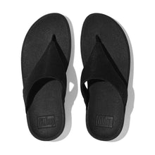 Load image into Gallery viewer, FITFLOP WOMENS LULU SHIMMERLUX TOE POST SANDALS - BLACK