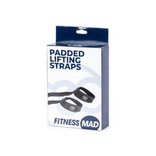 Load image into Gallery viewer, FIT MAD PADDED LIFTING STRAPS BLACK
