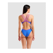 Load image into Gallery viewer, ARENA HYPERFLOW DOUBLE CROSSBACK WOMENS SWIMSUIT BLUE/PURPLE