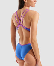 Load image into Gallery viewer, ARENA HYPERFLOW DOUBLE CROSSBACK WOMENS SWIMSUIT BLUE/PURPLE
