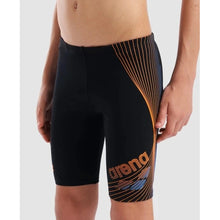 Load image into Gallery viewer, ARENA BOYS DESIGN SWIMMING JAMMER BLACK/ORANGE/TURQUIOSE