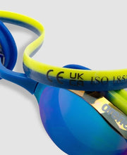 Load image into Gallery viewer, ARENA JUNIOR PYTHON MIRROR SWIMMING GOGGLE BLUE/LIME