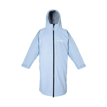 Load image into Gallery viewer, TBF ADULT ELEMENTAL WATERPROOF LIGHTWEIGHT SLIMLINE CHANGING ROBE ICE BLUE/GREY S/M
