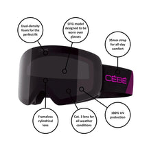 Load image into Gallery viewer, CEBE CHEEKY 2 OTG BLACK/PINK KIDS SKI GOGGLES