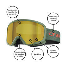 Load image into Gallery viewer, CEBE HOOPOE 2 FOREST/ORANGE KIDS SKI GOGGLES