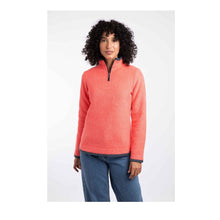 Load image into Gallery viewer, WEIRD FISH WOMENS BEYONCE 1/4 ZIP HOT CORAL