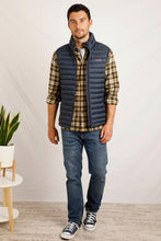 Load image into Gallery viewer, WEIRD FISH MENS LANGTREE RECYCLED SHOWERPROOF PADDED GILET NAVY
