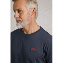 Load image into Gallery viewer, WEIRD FISH MENS FISHED ORGANIC COTTON BRANDED TEE NAVY