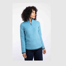 Load image into Gallery viewer, WEIRD FISH WOMENS BEYONCE 1/4 ZIP FLEECE SKY BLUE