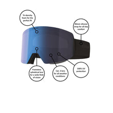 Load image into Gallery viewer, CEBE STRIKER 2 CYLINDRICAL BLACK/BLUE SKI GOGGLES