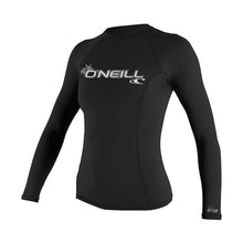 Load image into Gallery viewer, ONEILL WOMENS BASIC SKINS LONG SLEEVE RASH GUARD BLACK