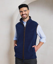 Load image into Gallery viewer, SLEEVLESS FLEECE JACKET NAVY/BROWN
