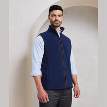 Load image into Gallery viewer, SLEEVLESS FLEECE JACKET NAVY/BROWN