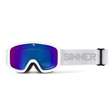Load image into Gallery viewer, SINNER JUNIOR DUCK MOUNTAIN GOGGLES MATTE WHITE WITH GOLD LENS