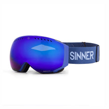 Load image into Gallery viewer, SINNNER EMERALD SKI GOGGLES MATTE NAVY WITH BLUE LENS
