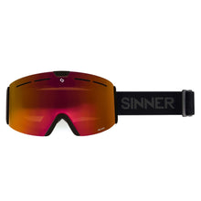 Load image into Gallery viewer, SINNER ARC S SKI GOGGLES MATTE BLACK WITH RED LENS