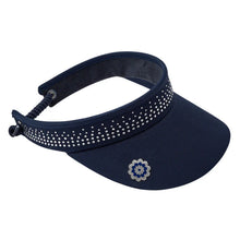 Load image into Gallery viewer, G2G SURPRIZESHOP CRYSTAL EMBELLISHED VISOR NAVY