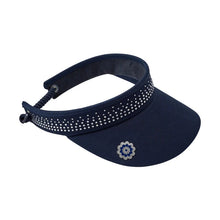 Load image into Gallery viewer, G2G SURPRIZESHOP CRYSTAL EMBELLISHED VISOR NAVY