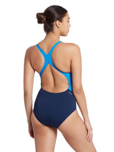 Load image into Gallery viewer, ZOGGS LADIES EATON FLYBCK ECOLAST + SWIMMING COSTUME NAVY/BLUE